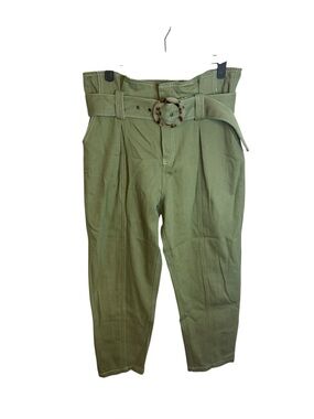 Whiteroom+ Cactus Green Cotton Paperbag Coastal Pants